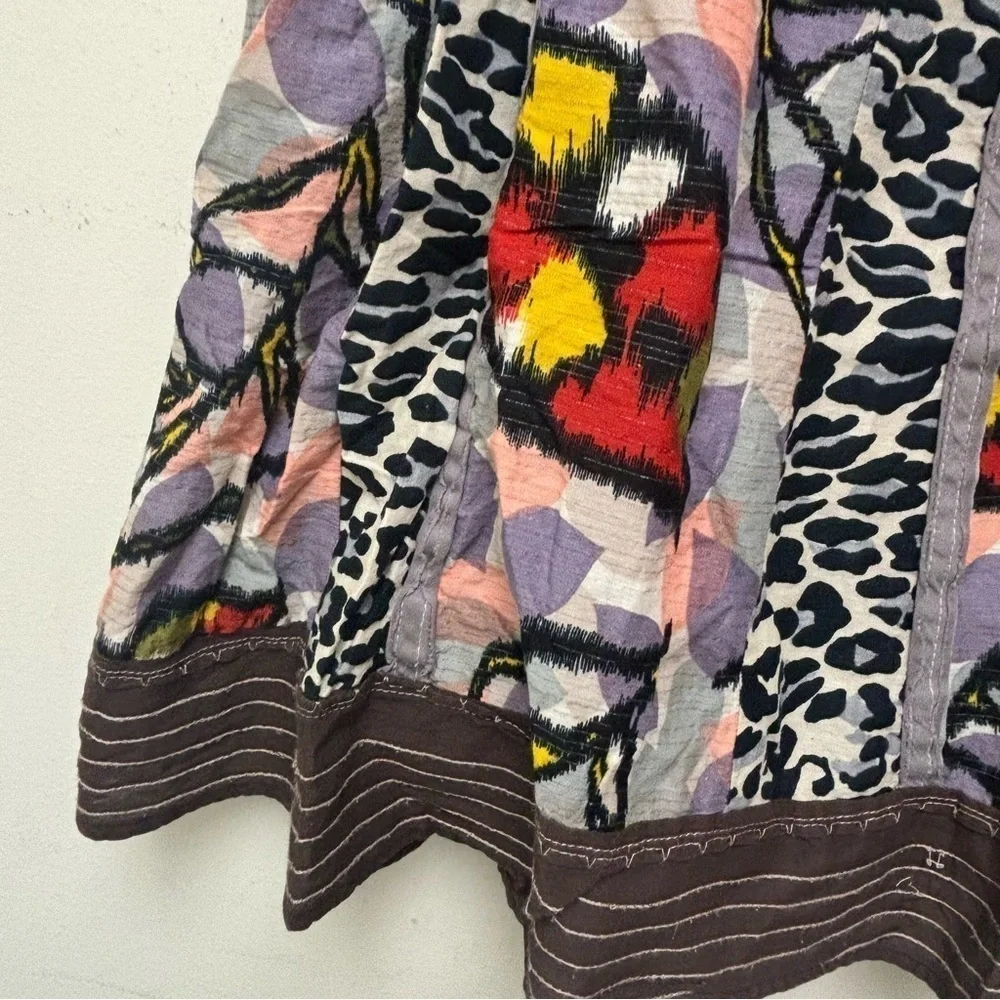 Free People Mixed Print Skater Skirt